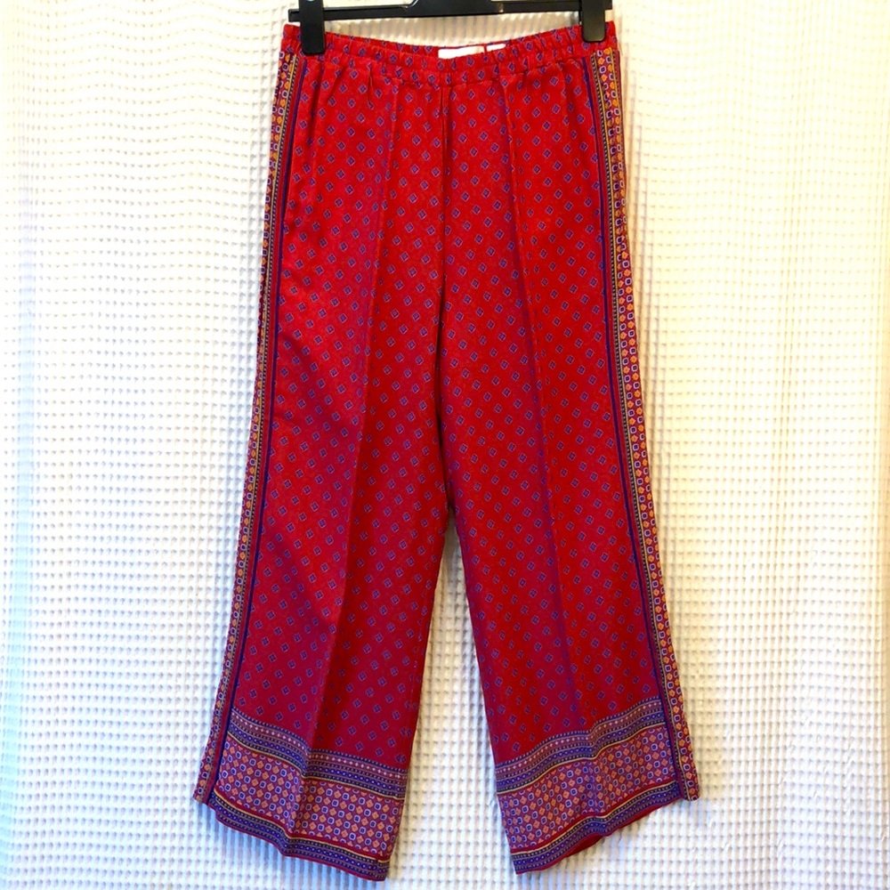 Anthro ett:twa Border Print Crop Pants
